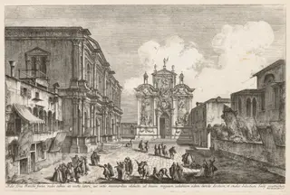 Views of Venice:  Campo S. Rocco, by Michele Marieschi, 1741