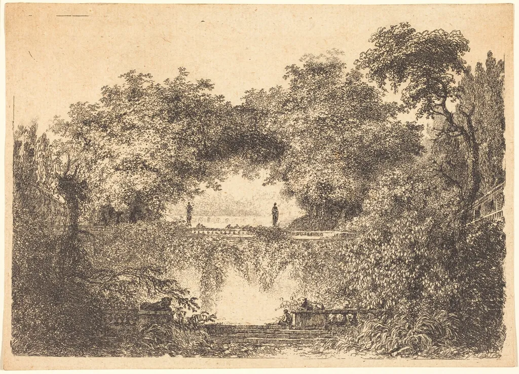 Le Petit Parc, by Jean-Claude-Richard, Abbé de Saint-Non, ink, 1764