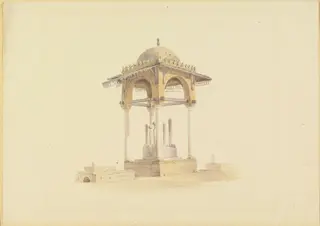 Tomb of a private family of wealth - Cairo -, by Antonio Schranz, watercolor, 1801