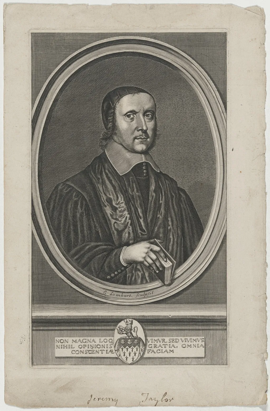 Jeremy Taylor, Bishop of Down, Connor and Dromore, by Pierre Lombard, ink, 1660