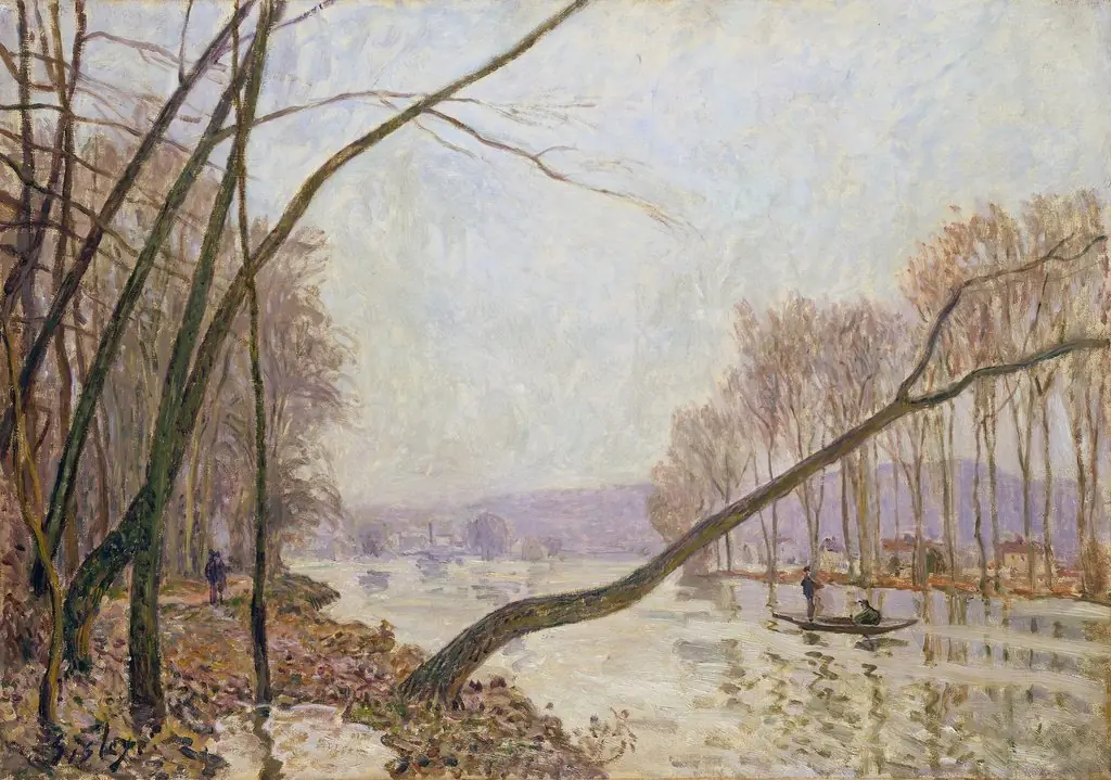 Bank of the Seine in Autumn, by Alfred Sisley, oil, 1888