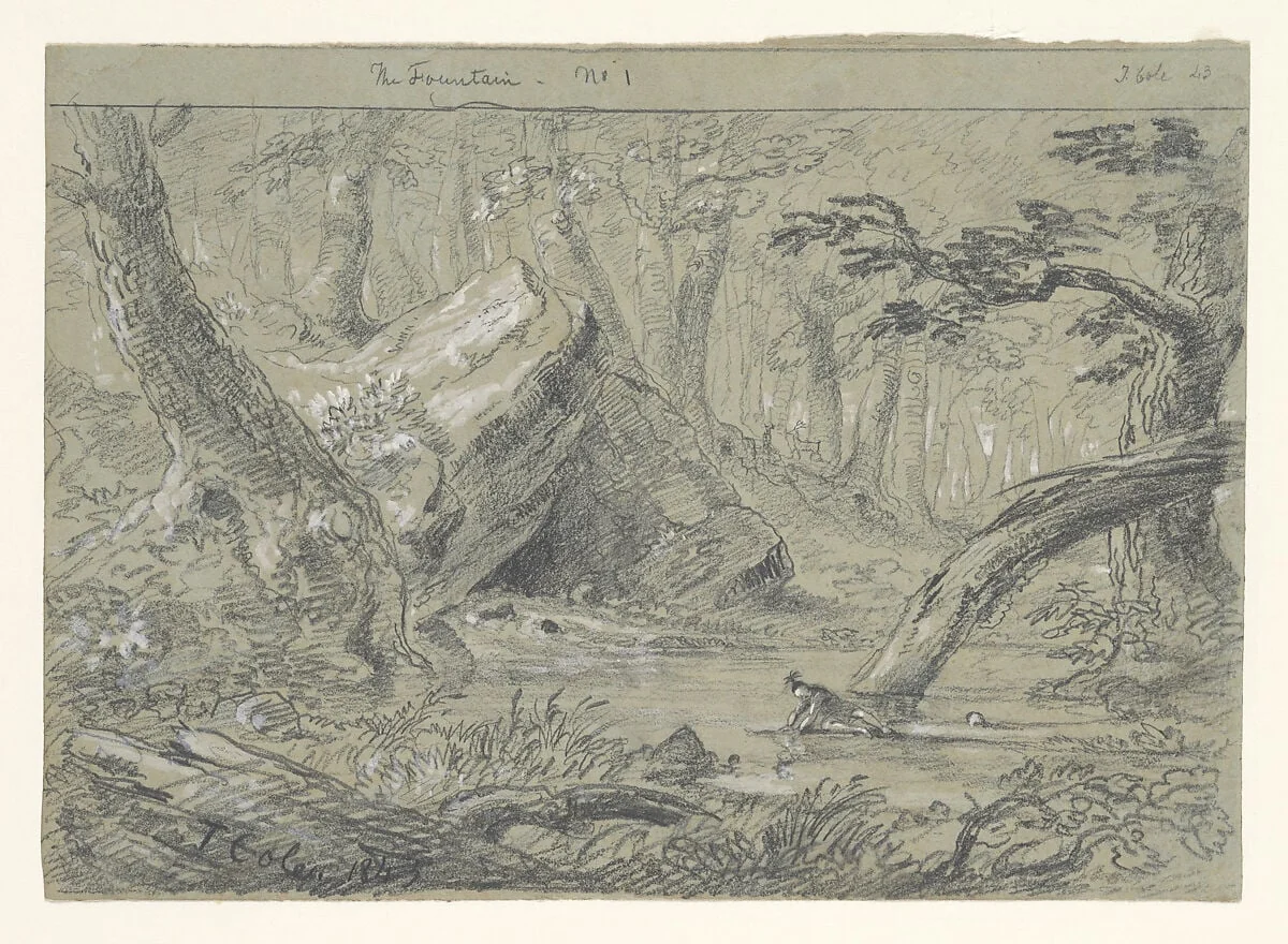 The Fountain, No. 1: The Wounded Indian Slaking His Death Thirst, detail