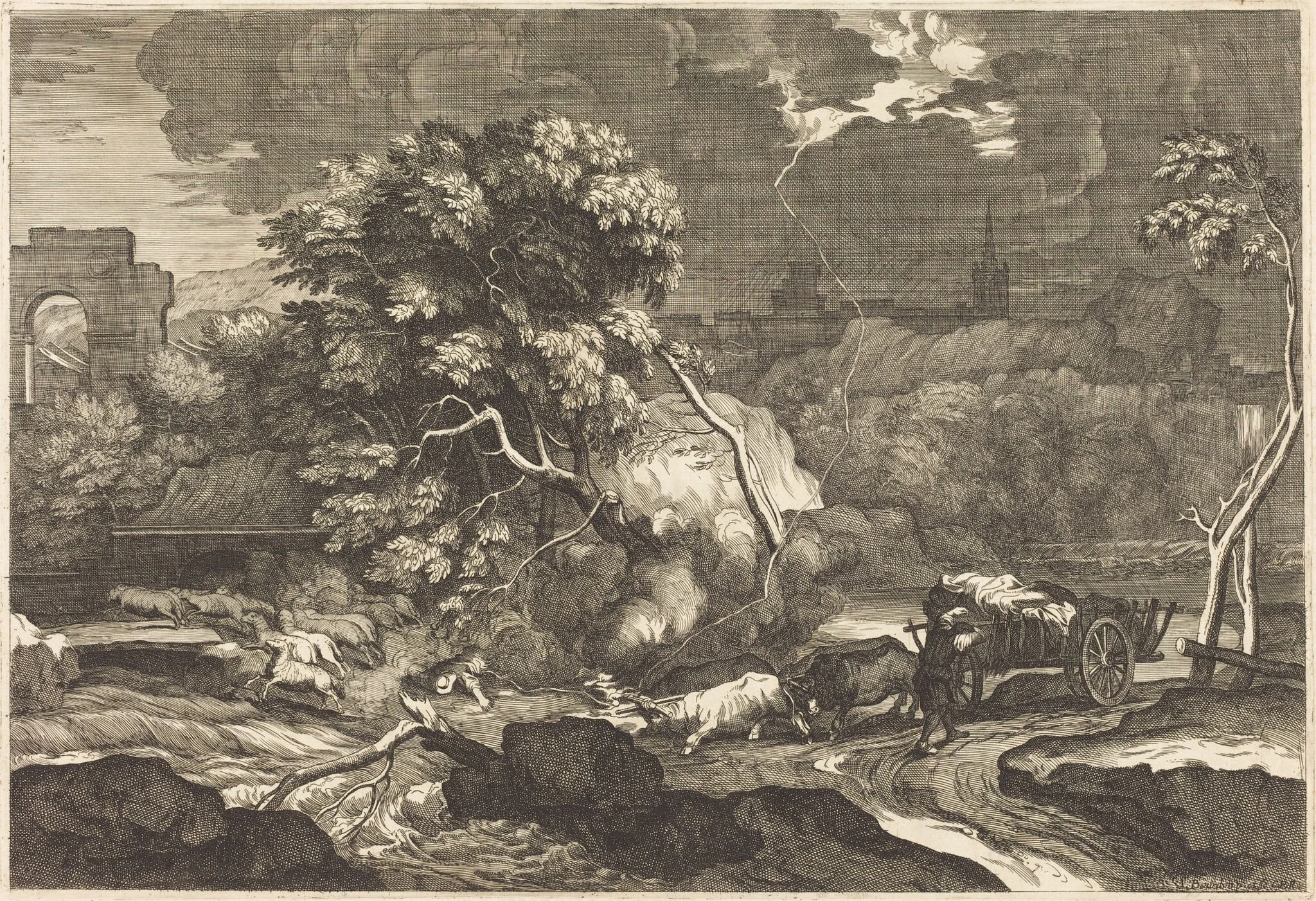 Landscape with a Frightened Waggoner, detail