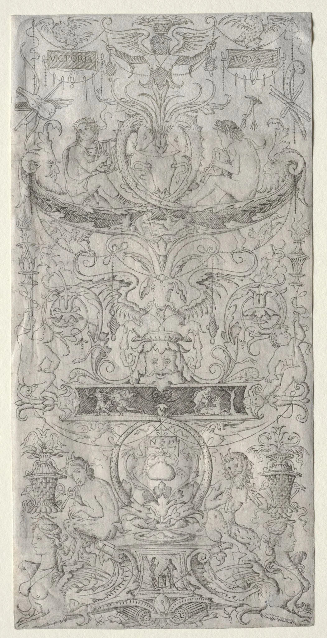 Panel of Ornament Inscribed Victoria Augusta, detail