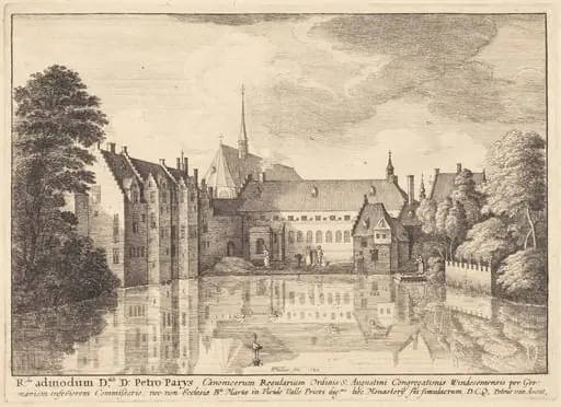 Groenendael Abbey, by Wenceslaus Hollar, ink, 1647