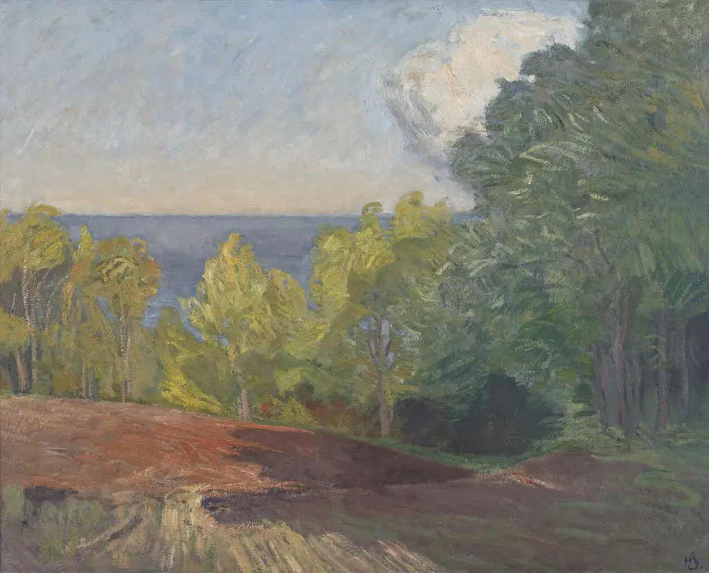 The Edge of a Forest. A Clear September Day, by Henrik Schouboe, oil, 1938