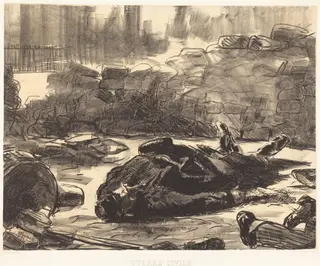 Civil War (Guerre civile), by Édouard Manet, ink, 1871