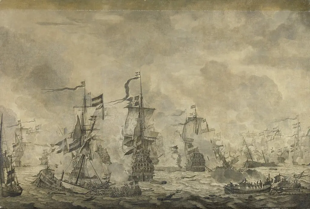 Episode from the Battle of the Sound between the Dutch and the Swedish fleets, 8 November 1658, by Willem van de Velde the elder, oil, 1665