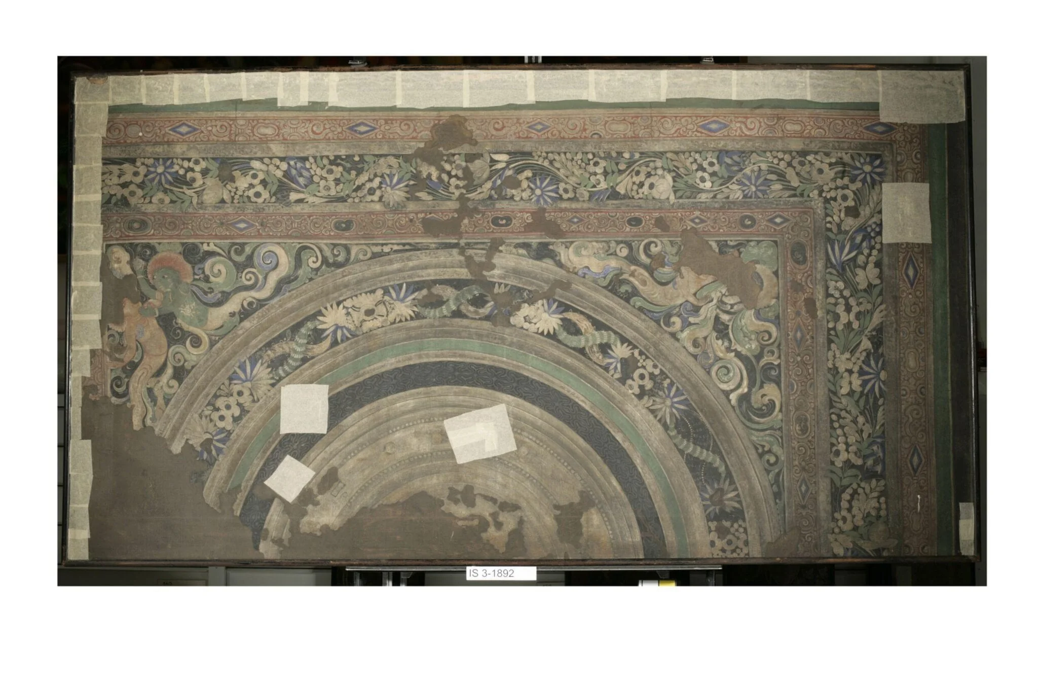 Copy of painting inside the caves of Ajanta (cave 21), detail
