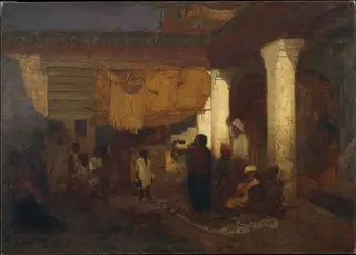 Snake Charmer at Tangier, Africa, by Louis Comfort Tiffany, oil, 1872