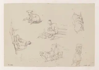 Chinese figures and animals, by George Chinnery, 6
