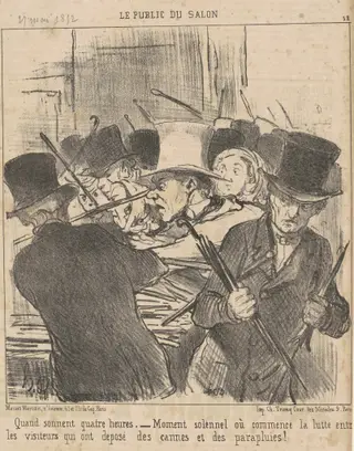 Quand sonnent quatre heures, by Honoré Daumier, ink, 1852