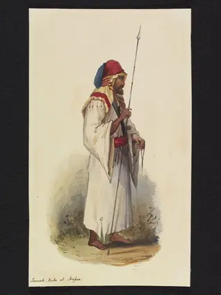Jumah, Tribe el Hassee, by R. Aulick, watercolor, 1848