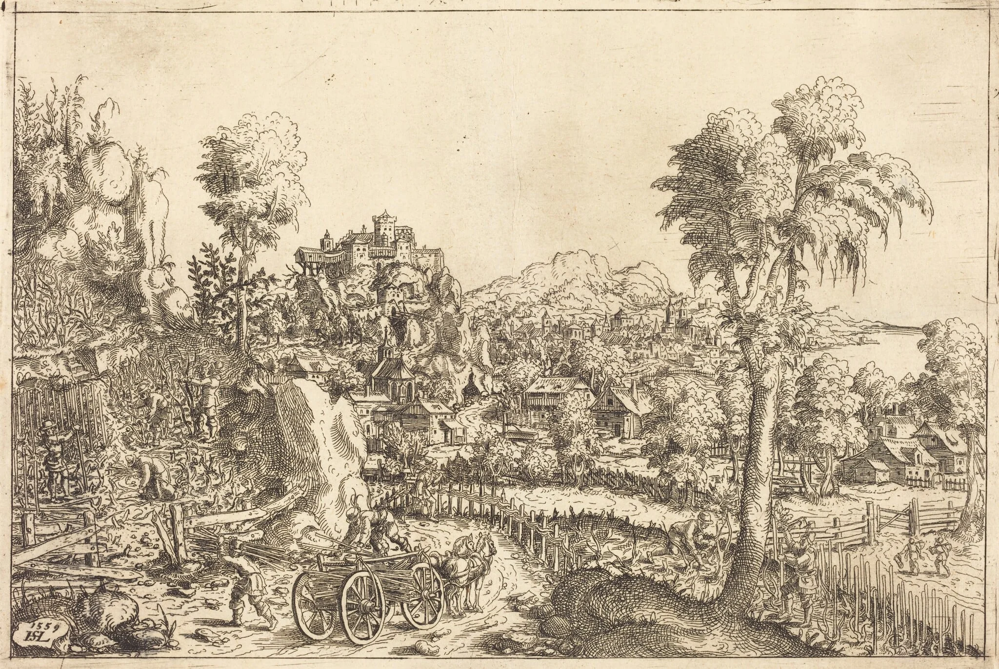 Landscape with a Vineyard, detail