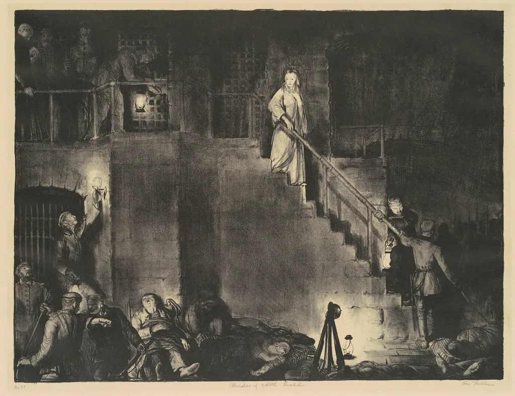 Murder of Edith Cavell, by George Bellows, ink, 1918