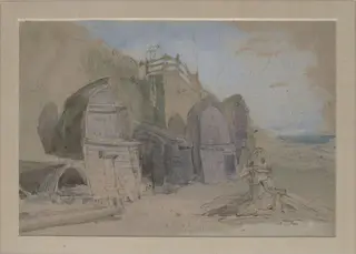 On the Beach, Brighton, by Clarkson Frederick Stanfield, watercolor, 1820