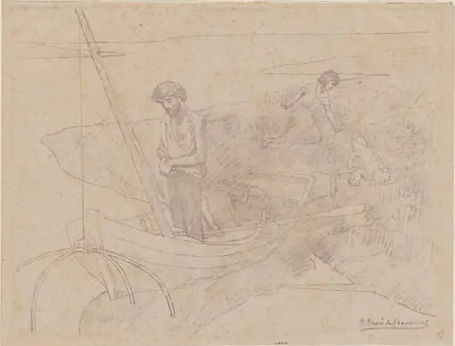 The Poor Fisherman (Le Pauvre pêcheur), by Pierre Puvis de Chavannes, ink, 1897