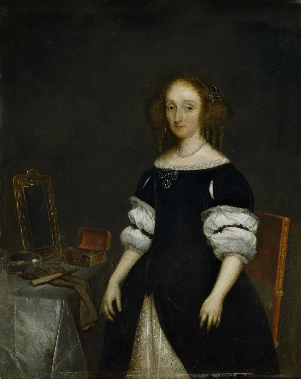Portrait of Petronella de Waert, by Gerard ter Borch, oil, 1670