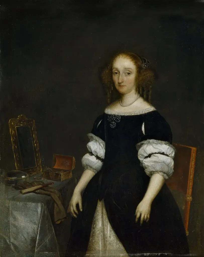 Portrait of Petronella de Waert, by Gerard ter Borch, oil, 1670