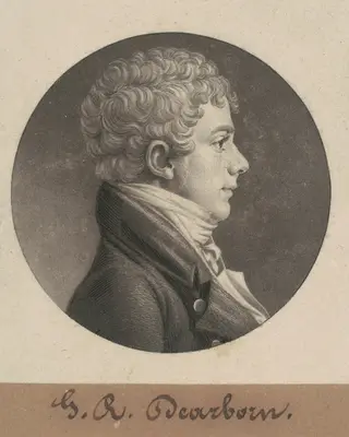 George Raleigh Dearborn, by Charles B. J. Févret de Saint-Mémin, ink, 1806