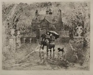 Country Neighbors, by Félix-Hilaire Buhot, 1880