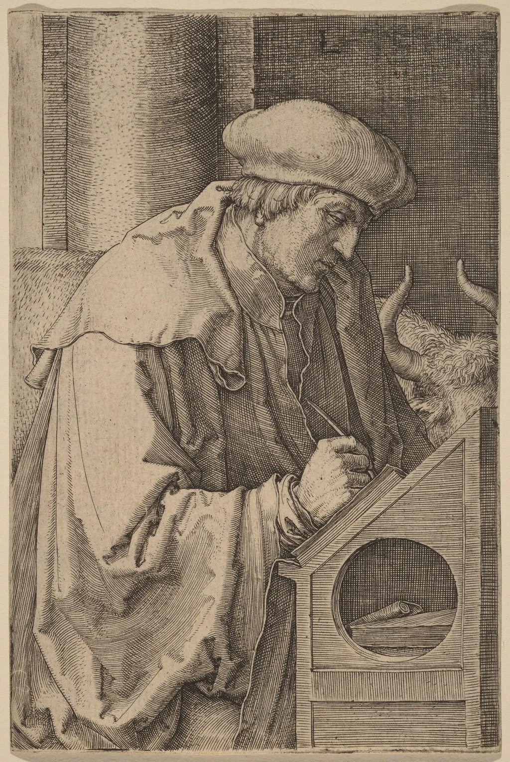 Saint Luke, by Lucas van Leyden, ink, 1518
