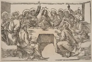 The Last Supper, by Francesco Denanto, ink, 1522