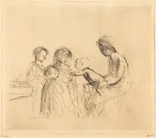 La madone et les enfants (The Madonna and the Children), by Jean-Louis Forain, ink, 1909