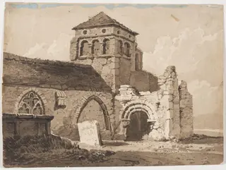 Old Shoreham Church, Sussex, by Samuel Prout, 1783