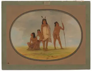 Four Flathead Indians, by George Catlin, oil, 1862