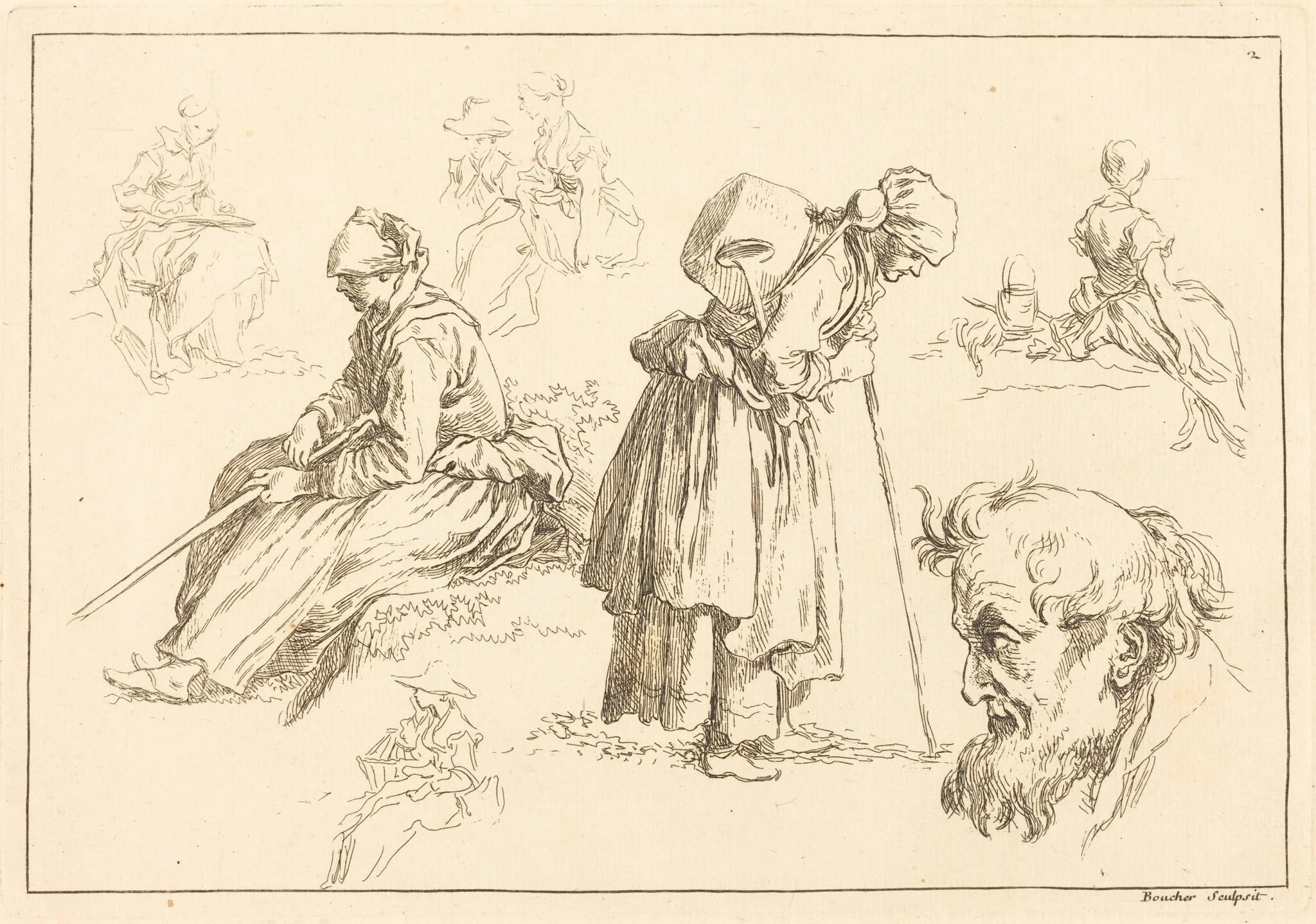 Figure Studies including Woman with a Kettle, detail