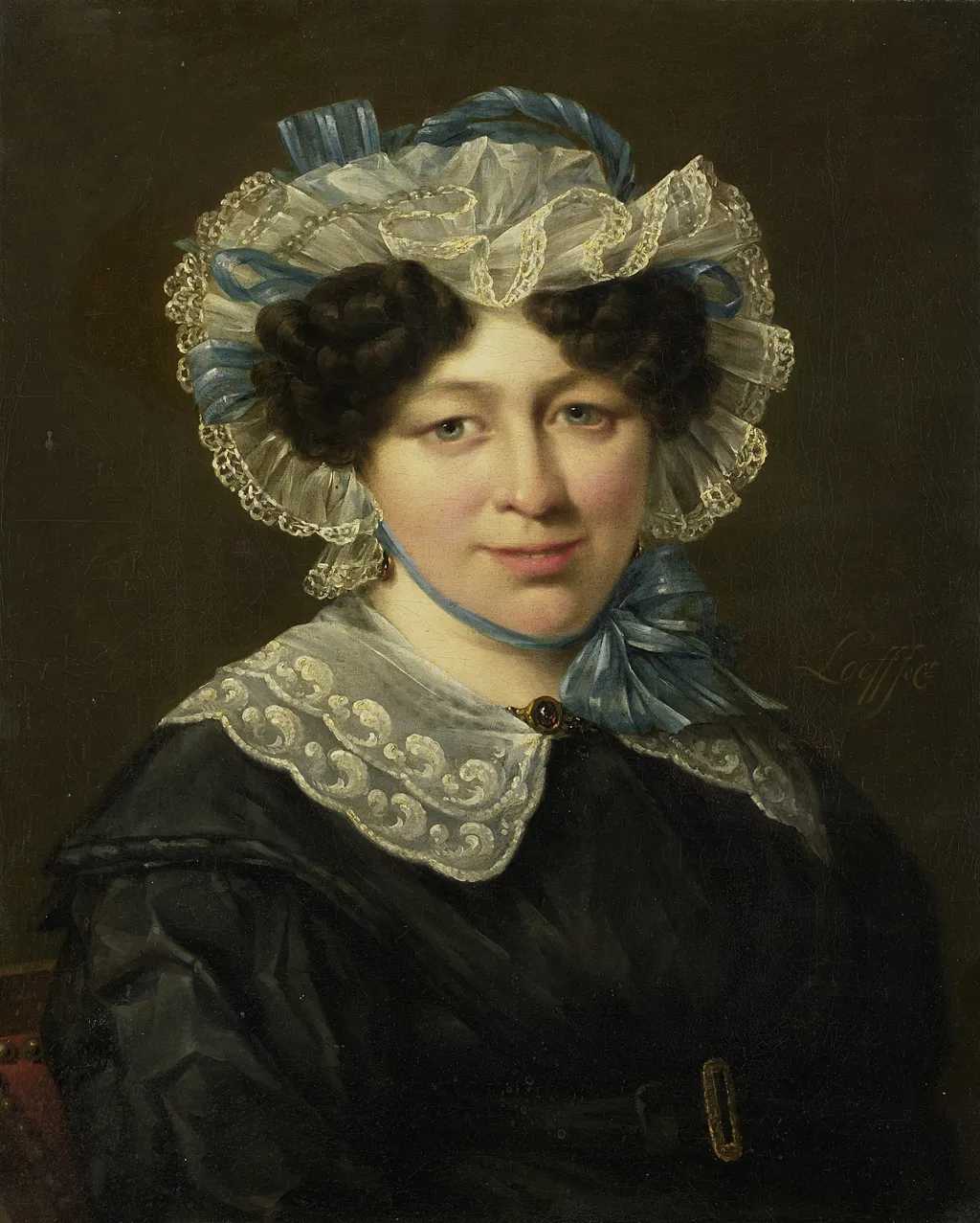 Portrait of Maria Adriana van der Sluys, Wife of Hermanus Martinus Eekhout, by Hillebrand Dirk Loeff, oil, 1830
