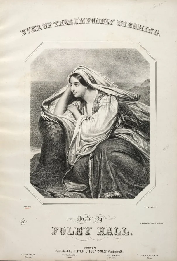 Ever of Thee, I'm Fondly Dreaming - Sheet Music Cover, detail