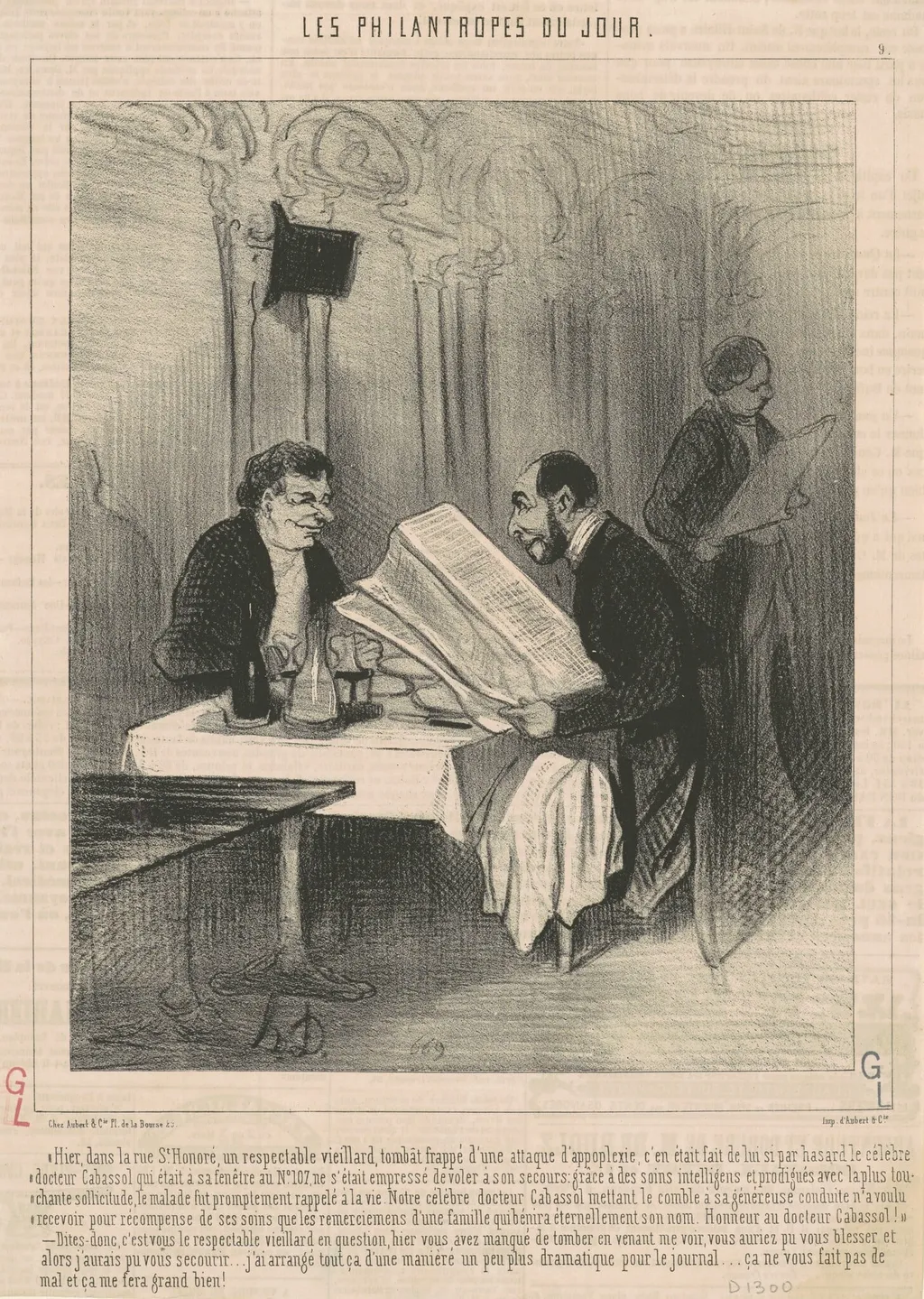 Hier dans la rue Saint-Honoré ... unviellard, by Honoré Daumier, ink, 1844