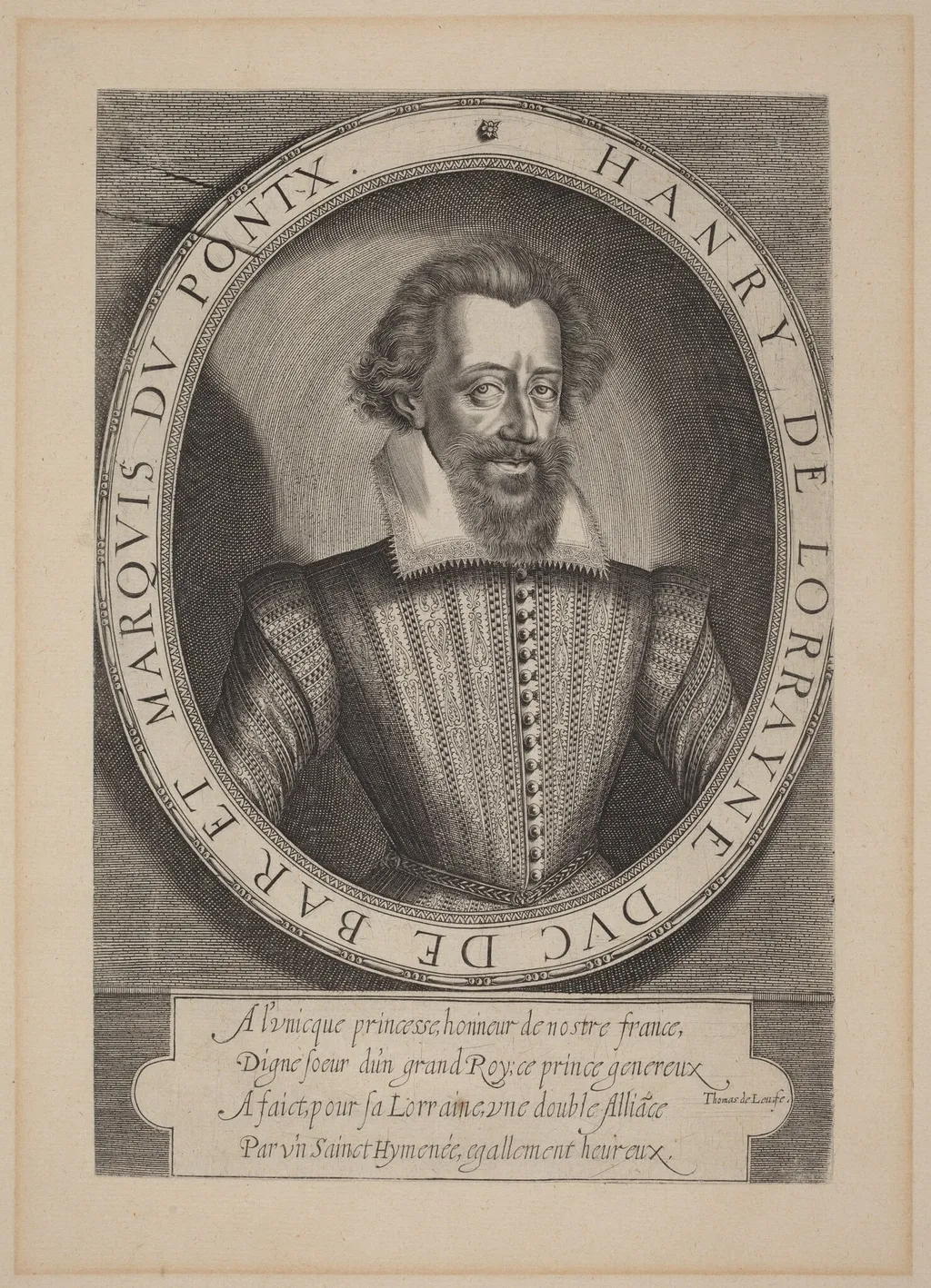 Henri, duc de Bar, by Thomas de Leu, ink, 1590
