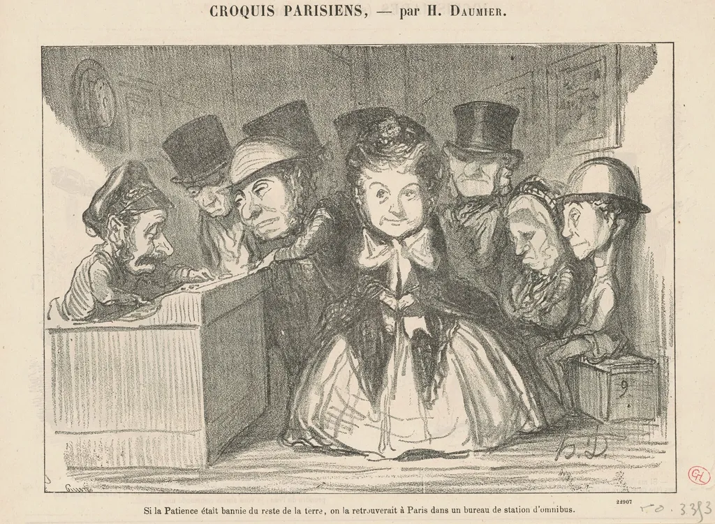 Si la patience était bannie du reste ..., by Honoré Daumier, ink, 1865