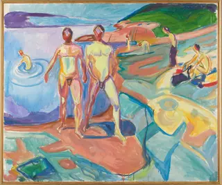 Bathing Men, by Edvard Munch, oil, 1929