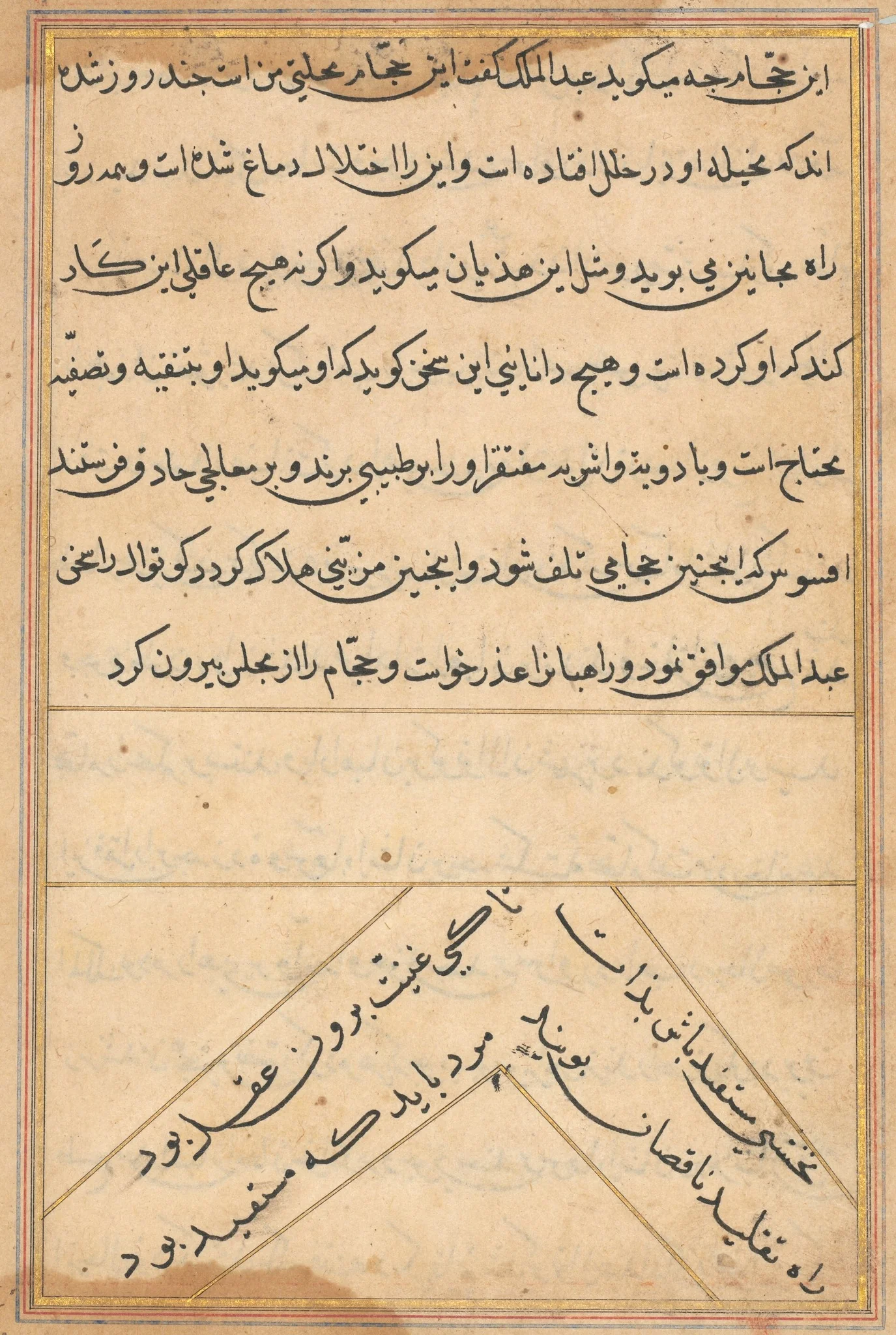 Page from Tales of a Parrot (Tuti-nama): text page, detail