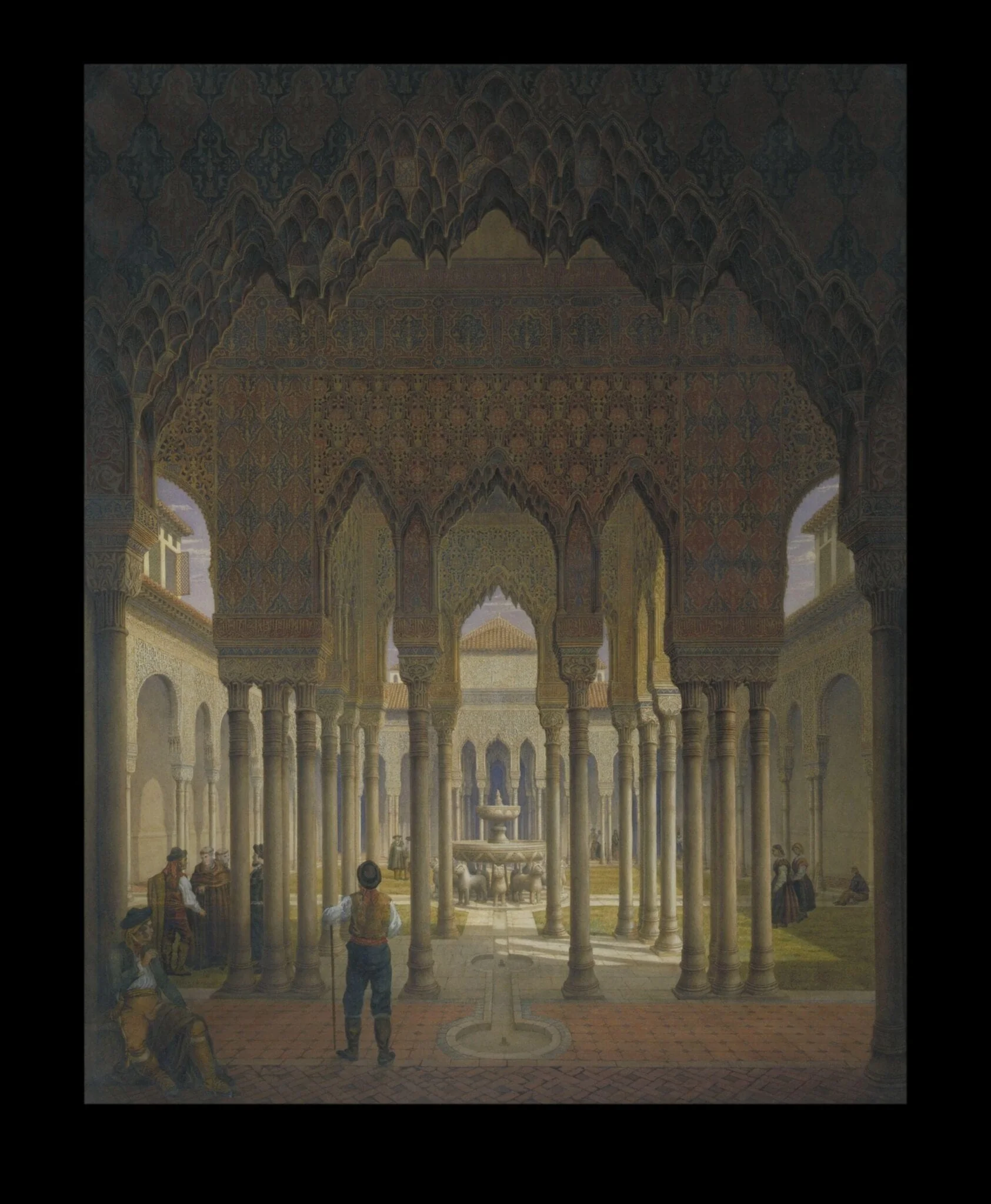 The Court of Lions in the Alhambra, Granada., detail