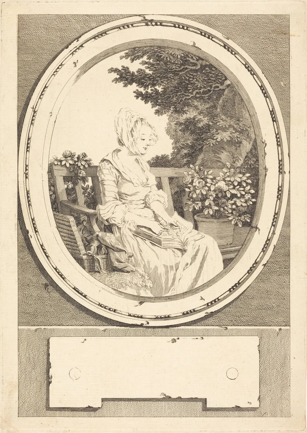 Jusques dans la moindre chose, by Louis-Joseph Masquelier, ink, 1774