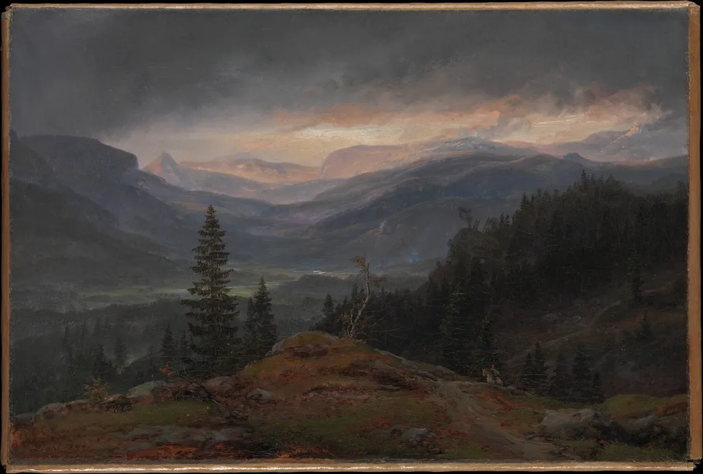 View over Hallingdal, by Johan Christian Dahl, oil, 1844
