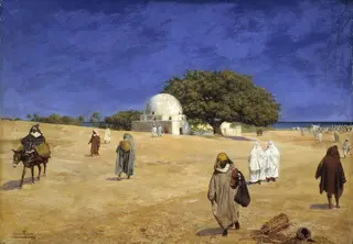 Moroccan Pilgrimage, by Antonio Fabrés, oil, 1920