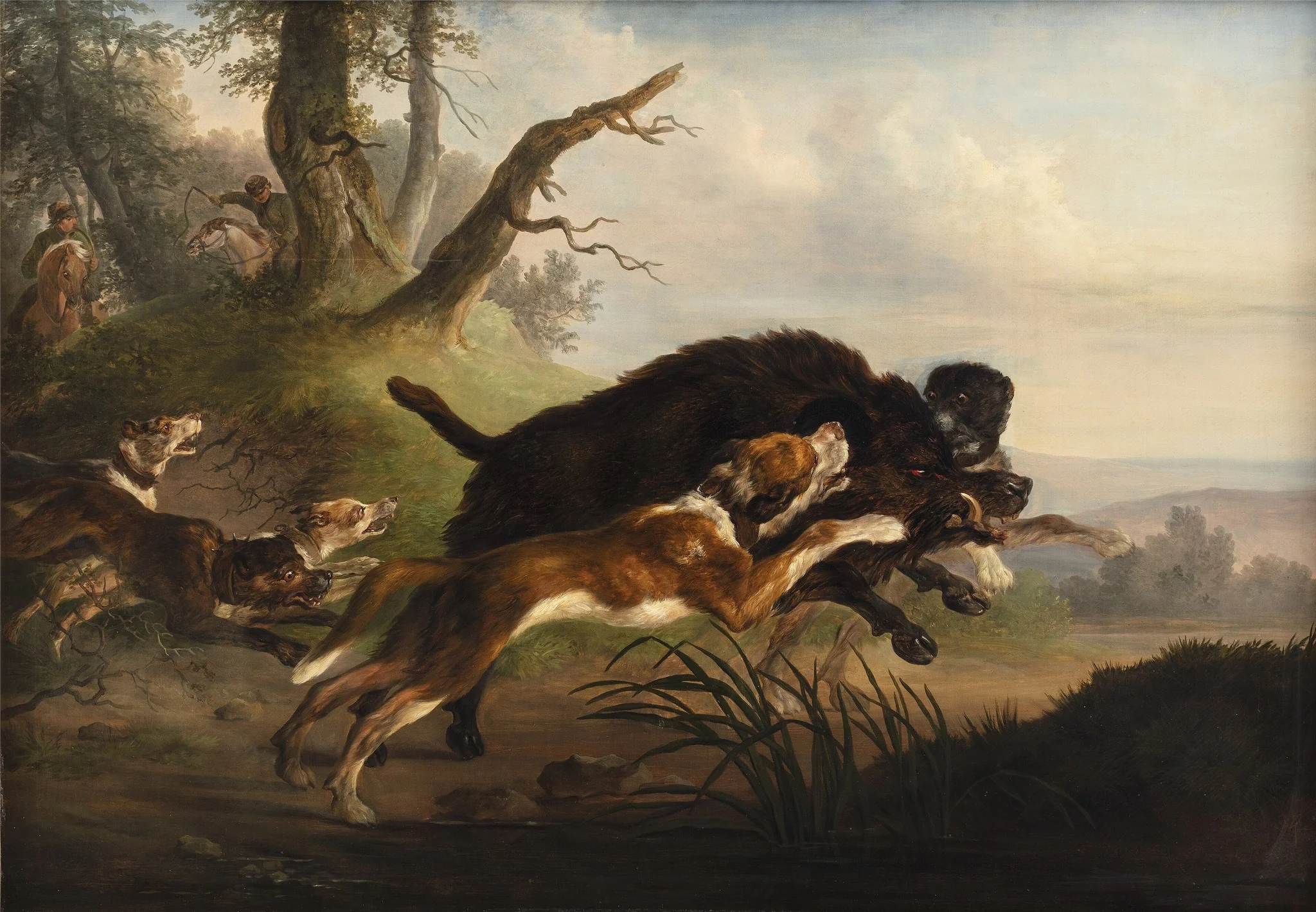 En vildsvinejagt, detail