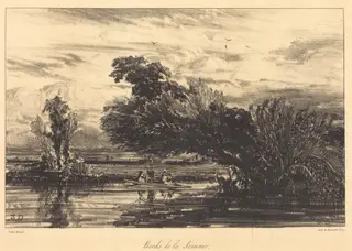Bank of the Somme (Bords de la Somme), by Jules Dupré, ink, 1836