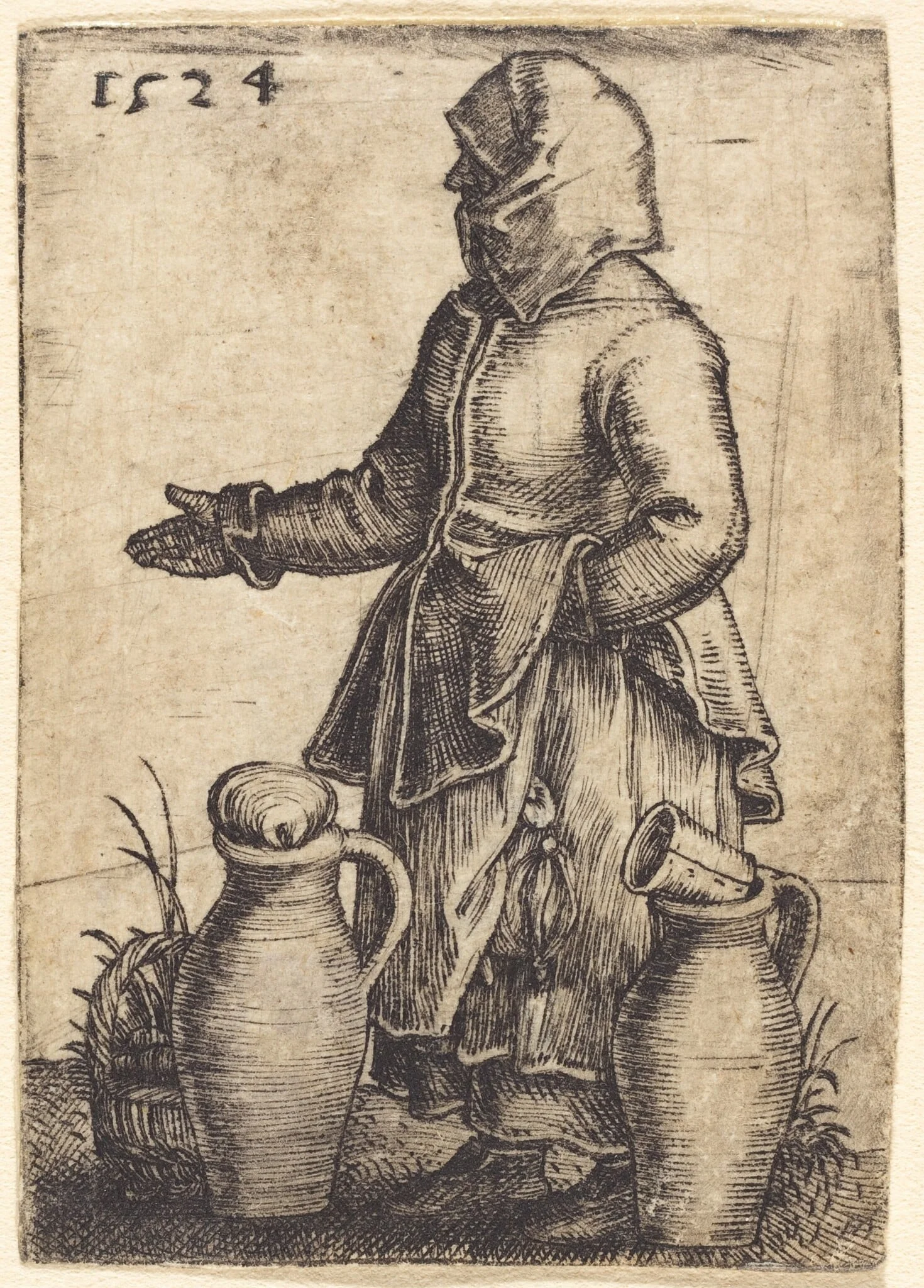 Peasant Woman with Two Jugs, detail