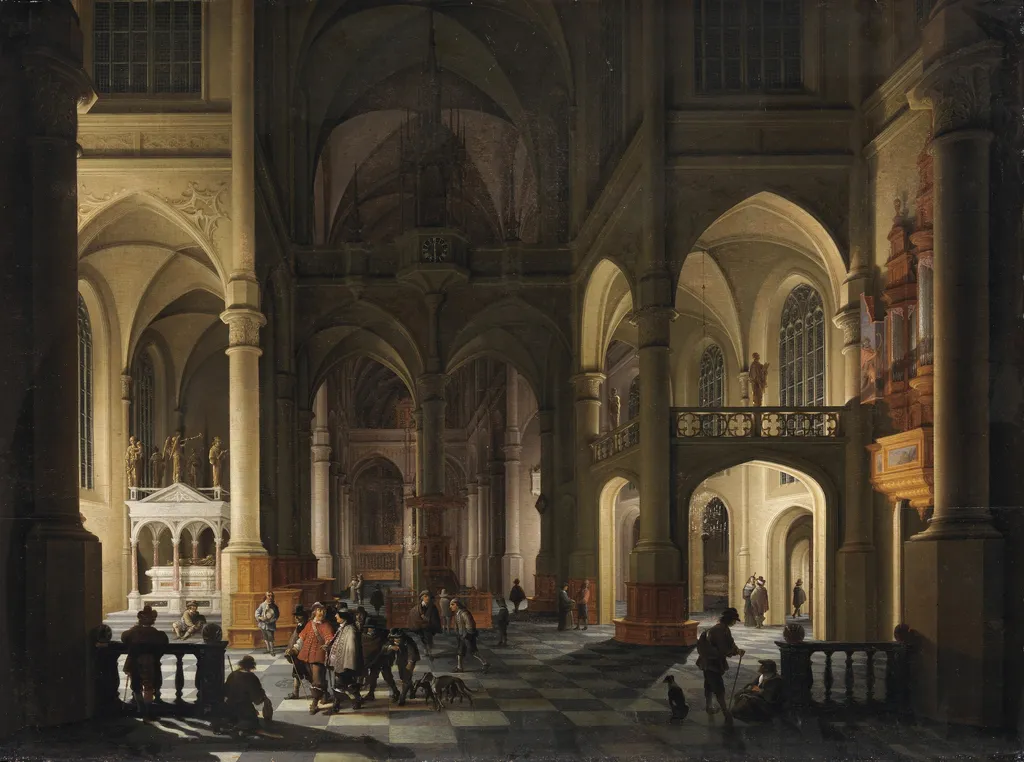 An Interior of a Church, by Anthonie de Lorme, unspecified, 1650