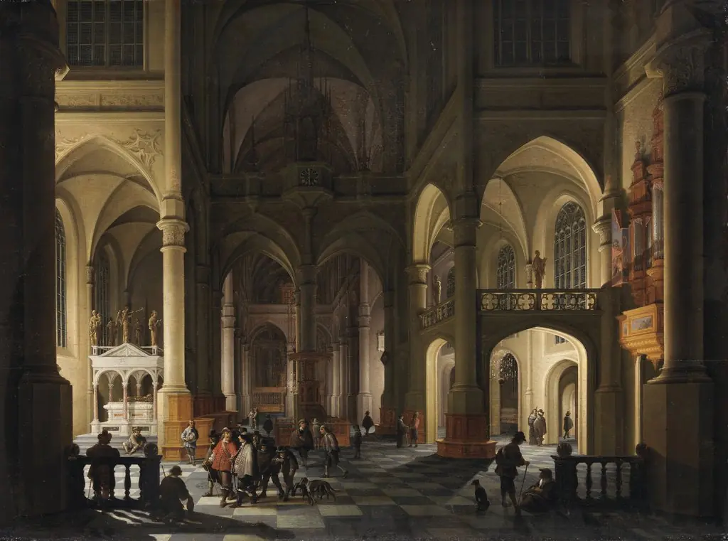An Interior of a Church, by Anthonie de Lorme, unspecified, 1650