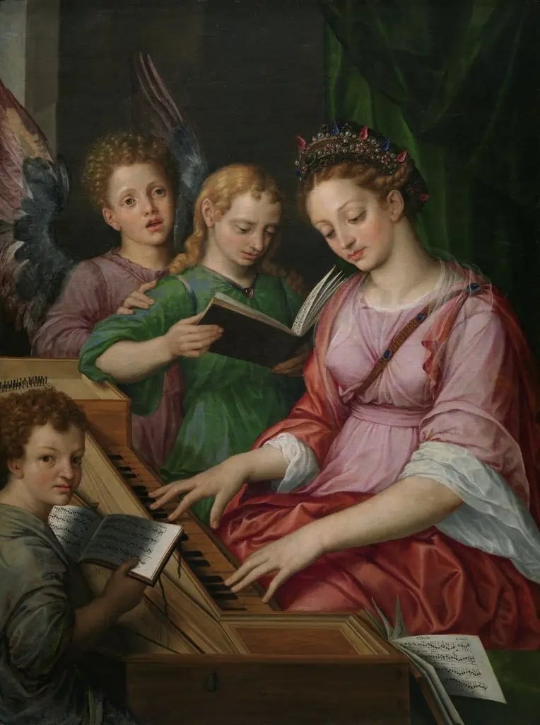 Saint Cecilia, by Michiel Coxie, oil, 1569