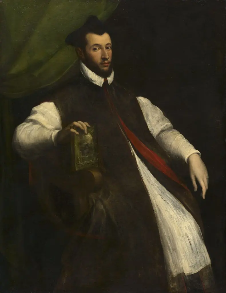 Portrait of a Prelate, by Girolamo da Carpi, oil, 1548