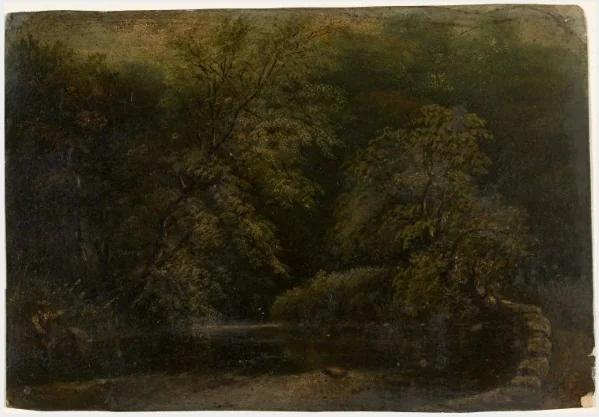 A Fisherman in a Stream, detail